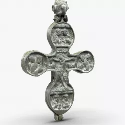 3d Model Engolpion - Old Brass Cross Low-poly 3D model