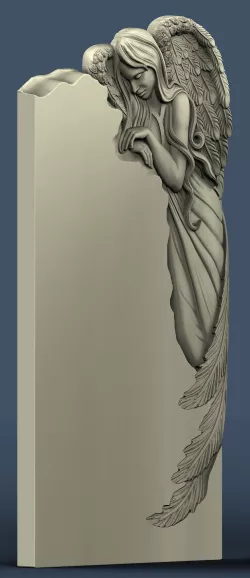 3d STL model for CNC the angel laid his hands on a rock 3D model