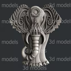 3d STL models for CNC router or 3d printer  elephant 3D model
