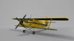Airplane AN-2 Low-poly 3D model