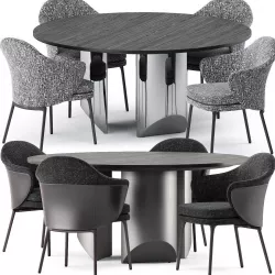 ANGIE CHAIR and Wedge Table by Minotti 3D model