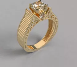 Anillo Solitario Elegante 3D model