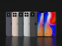 Apple iPhone 12 Pro Max 4 Camera Set-up Concept In All Colors Low-poly 3D model