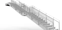 Architectural Staircase with Steel Handrail and Steel Guard 3D model