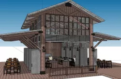 Architecture Old Boat house - beach front bar 3D model