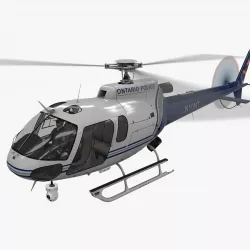 AS-350 Ontario Police Animated Low-poly 3D model