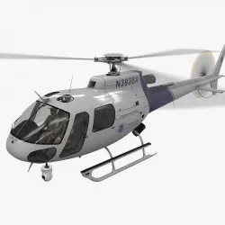AS-350 US Customs And Border Protection Animated Low-poly 3D model