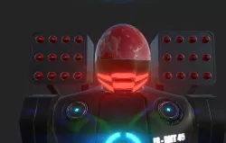 Attacking robot Low-poly 3D model