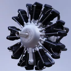 B M W 132A RADIAL AIRCRAFT ENGINE 3D model