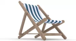 Beach chair Deck chair blue Low-poly 3D model