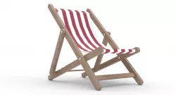 Beach chair Deck chair low poly red Low-poly 3D model