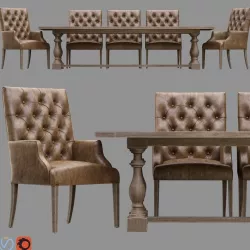 Bennett Parsons Leather Armchair  17th  Monastery 3D model