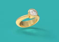 BEZEL RING JEWELRY FINE GOLD 24K Low-poly 3D model