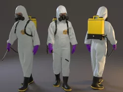 Biohazard Suit Female ACC 2130 001 Low-poly 3D model