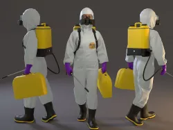 Biohazard Suit Female ACC 2130 002 Low-poly 3D model