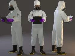 Biohazard Suit Female ACC 2130 008 Low-poly 3D model