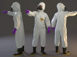 Biohazard Suit Female ACC 2130 009 Low-poly 3D model