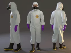 Biohazard Suit Male ACC 2130 001 Low-poly 3D model