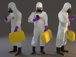 Biohazard Suit Male ACC 2130 005 Low-poly 3D model