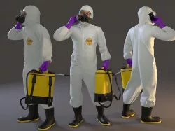 Biohazard Suit Male ACC 2130 007 Low-poly 3D model