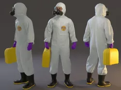 Biohazard Suit Male ACC 2130 008 Low-poly 3D model