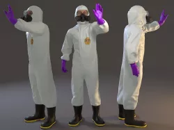 Biohazard Suit Male ACC 2130 009 Low-poly 3D model