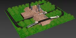 blast furnace Low-poly 3D model
