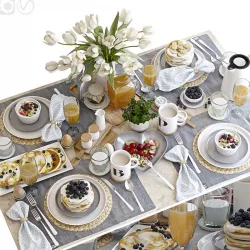 Breakfast tableware 3D model