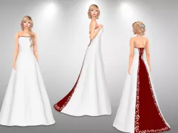 Bridal Gown Low-poly 3D model
