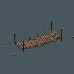bridge wooden bridge 3D model