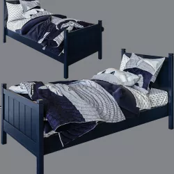 Camp Single Bed Navy 3D model