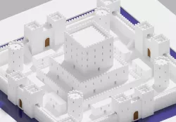 Cartoon Fantasy Medieval War Castle Low-poly 3D model