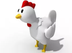 Cartoon hen 3D model