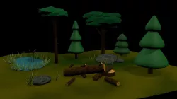 cartoon low-poly forest pack Low-poly 3D model
