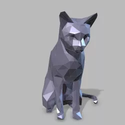 cat stylized model Low-poly 3D model