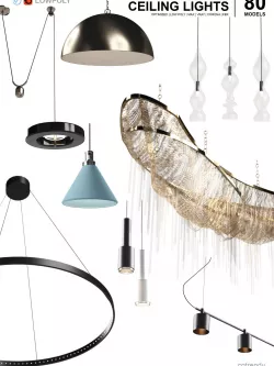 Ceiling Lights Collection - 80 models Low-poly 3D model