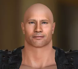 character design Dwayne Johnson the rock 3D model
