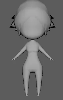 chibi body Low-poly 3D model