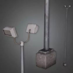 CLA - Exterior Parking Light Post- PBR Game Ready Low-poly 3D model