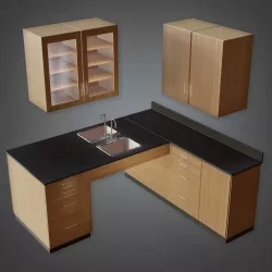  CLA - School Lab Cabinets - PBR Game Ready Low-poly 3D model
