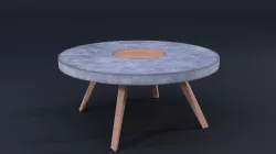 Concrete coffe table Low-poly 3D model