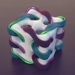 cube with ribbon 3D model