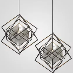Cubist Small Chandelier Black 3D model