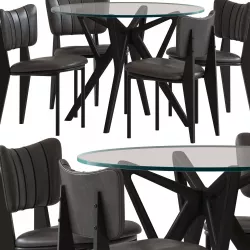 Cult Furniture Ottie Chair and Hawkin Table 3D model