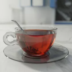 Cup of tea Low-poly 3D model