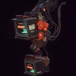 Cyberpunk Hacker Terminal V1 Low-poly 3D model