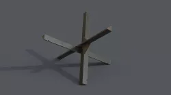 Czech hedgehog WW2 barricade 3D model