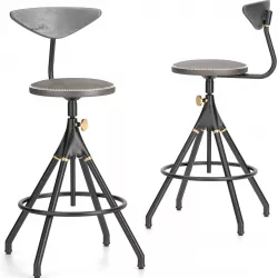 District Eight-akron Counter Stool With Backrest 3D model