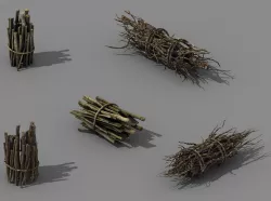 Fairy Mountains - wood - wood fire 01 3D model