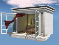 Flying Window Skybox Low-poly 3D model